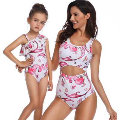 China 2020 Breathable Mommy and Me One Piece Mommy and Me Matching Swimwear In-stock Mermaid Print and Me Matching Swimwear for sale