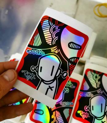 China Fragile and Extremely Hard to Remove Vinyl Destructable Eggshell Hologram Stickers Customized Eggshell Sticker Label Paper for Graffiti for sale