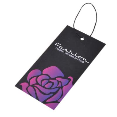 China Sustainable Logo Printed Paper Garment Accessories Custom T-shirt Label Hang Tags For Clothing for sale