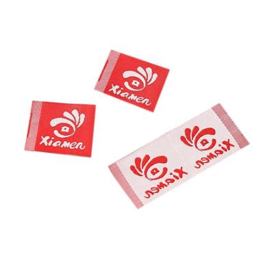 China Brand Logo Tag High Density Damask Washable Wholesale Custom Apparel Woven Label for sale