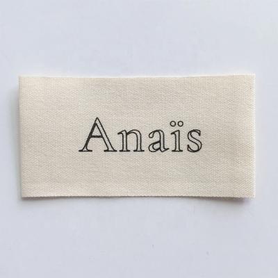 China Good Quality Washable Custom Clean Brand Logo Clothes Main Label Cotton Label Print for sale