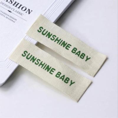 China Cotton Labels Soft Head Apparel Label Washable Printed 100% Cotton Custom Label For Clothes And Hats for sale