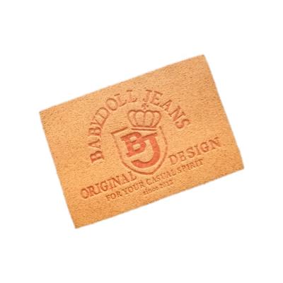 China Viable High Quality Custom Pu Leather Clothing Patches Logo For Jeans Leather Patch for sale