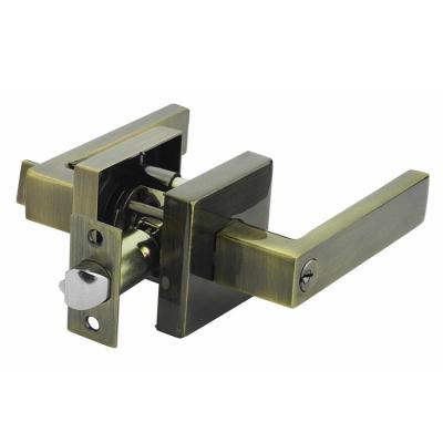 China Apartment flat style heavy duty tubular leverset lock, zinc alloy lever and rosette handle door lock for sale