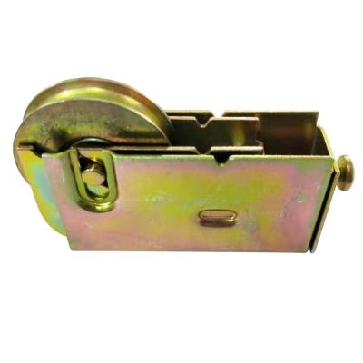 China Gold Tone Metal Single Roller Wheel Traditional Double Bearings Window Sash Pulley for sale