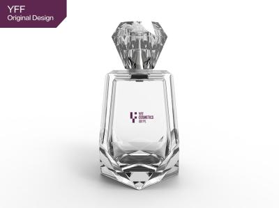 China Logotipo feito sob encomenda de vidro transparente vazio efervescente das garrafas de perfume 100ml do diamante à venda