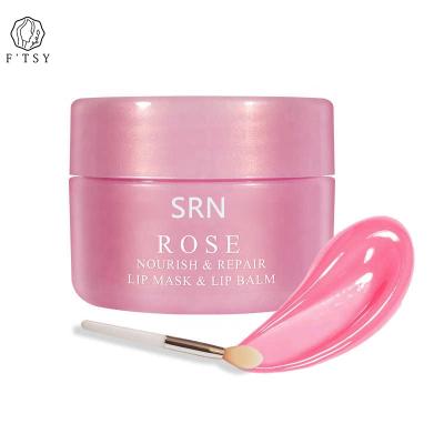 China Private Label Organic Rose Moisturizing Lip Balm Anti-wrinkle Nourishing Plump Repairing Lip Mask à venda