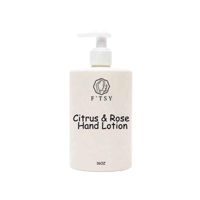 China Private Label Natural Vegan Moisturizing Nourishing Citrus & Rose Hand Lotion For Skin Care en venta