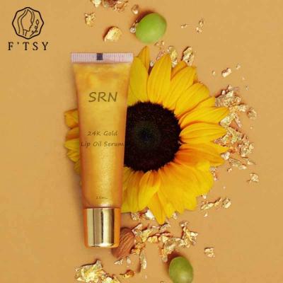 China Private Label Luxury Moisturizing Hydrating Kissable 24k Gold Lip Oil Serum For Skin Care en venta