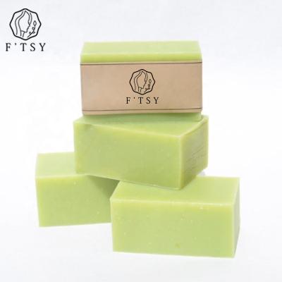 China OEM Custom LOGO Natural Vegan Herbals Green Lemongrass Tea Tree Acne Treatment Face and Body Soap Bar for sale