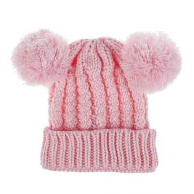 China Eralove Winter Warm Kids Stretchy Hat, Soft Cute Pom Pom Ears Knitted Beanie Hat For Kids Baby Boy Girl 1-8 Years for sale