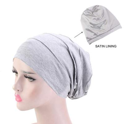 China Ethnic Striped Silk Fabric Turban Hat Four Seasons Chemo Cancer Cotton Headscarf Hat For Women for sale