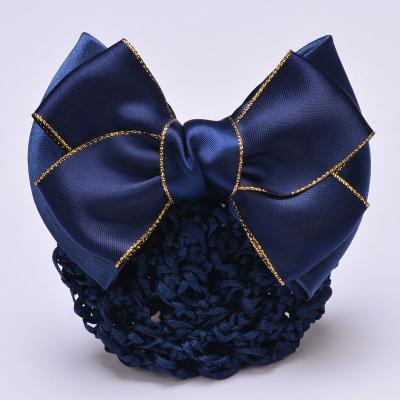 China Chinese Style Business Women Hair Accessories Cloth Bowknot Flower Clip Hostess Professional Hot Selling Head Lady Hair Net Nurse for sale