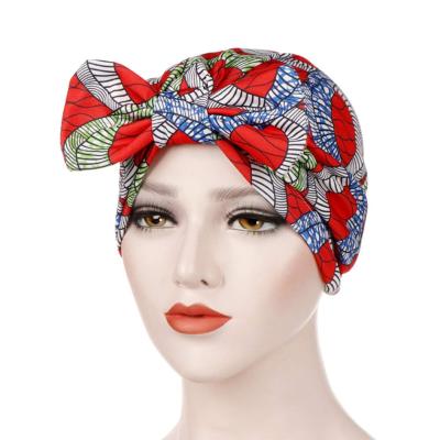 China Fashion All Season Women Bead Flower Head Cap Muslim Chemo Hat Hijab Hair Loss Cancer Head Turban Wrap for sale