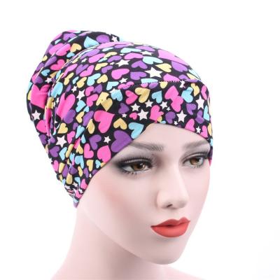 China Custom Double Layer Satin Striped Turban Hood with Long Tube Tail Ankara Printing Headwrap Sleep Hat for sale