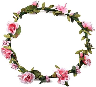 China Eralove Colors Main Band Wedding Flower Wreath Hair Garland Festival Band Flower Garland Luminous Headdress for sale