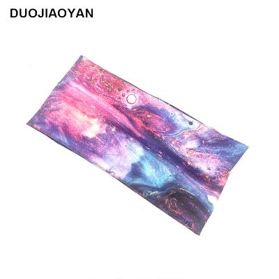 China European and American style cotton printed 2021 new sports headband fitness sweat yoga absorbent headband elastic tie dyed sports hair accessories for sale