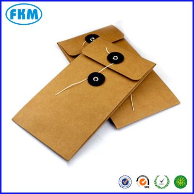 China Gift Wrap Wire Circle For Sealing Envelope Kraft Paper String&tie Envelope UK for sale