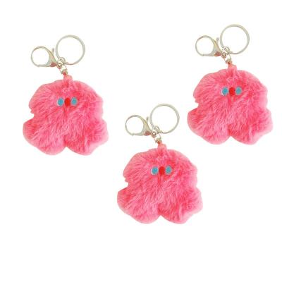 China Fashional Souvenir Gifts 2021 New Fluffy Ball Pom Pom Fur Ball Keychain Colorful Keychain for sale