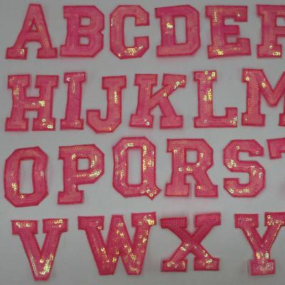 China 3D Letter Initial Iron-on Sequin Patches for sale