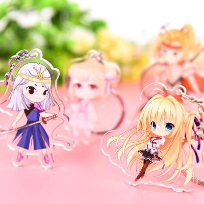 China Promotion Gift Custom Your Own Anime Key Chain Acrylic Wholesale Holographic Charms Plastic Key Chain for sale