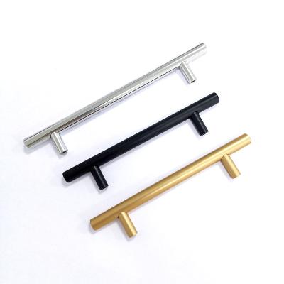 China Modern Modern Cabinet Drawer Handles Matt Gold Black Furniture Kitchen Aluminum 96mm Handle Meilv D3040 for sale