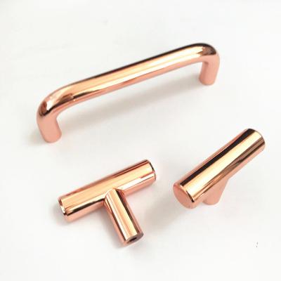 China High Quality Free Shipping Cabinet 128mm Hardware Amazon Market USA Sideboard Drawer Rose Gold Kitchen Pull Handles for sale