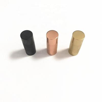 China Industrial Cabinet Drawer Round Black Rose Gold Brass Gold Knurled D1145A Knobs for sale