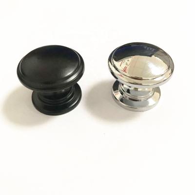 China S1435 Modern Furniture Hardware Round 30mm Diameter Black And Chrome Drawer Pull Knob for sale