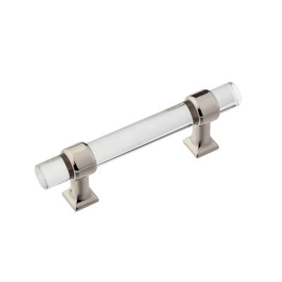 China C7884 Transparent Acrylic Cabinet Kitchen Square Base Door Pull Handle For Wholesale Hardware Furniture for sale