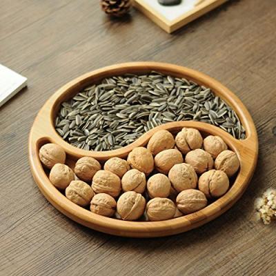 China Sustainable bamboo snack dish dried fruit dish dessert dish coffee table fruit melon seeds snack dish for living room, hotel, party for sale