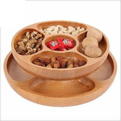 China Sustainable Wood-fruit Tray / Bamboo Candy Box / Dried Fruit Storage Bowl / Snack Box for sale