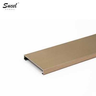 China SUCEL Modern Brass Color Metal Stainless Steel Trim Square Brass Bronze Edge Tile Trim Floor Brass Wall Tile Trim Trim for sale