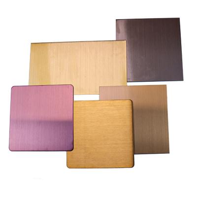 China Decoration SUCEL SS 304 Rose Gold Bronze Part Hairline Brushed Black Finish Stainless Steel Sheet Plate Covers Panels for sale