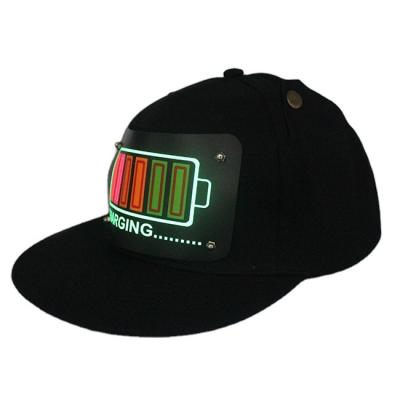 China 100% Cotton + Wireless Custom EL Panel EL Hat Light Up EL Hat Noise Activated Led Hat for sale