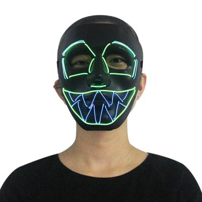 China LED+DIY 2020 Hot Colorful Scary Mask Halloween Cosplay Led Costume Mask EL Wire Light Up Mask for sale