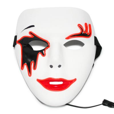 China Halloween Sound Activated EL Masks Party Supplier Sound Activated LED Light Up Masks for sale