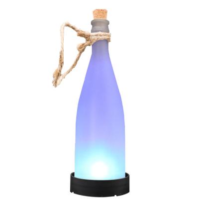 China Regular On Led Light Or Multi Colors Changed Wholesale Solar LED Bottle Light Outdoor Solar Garden Decor Bottle Hanging Light Lamp for sale