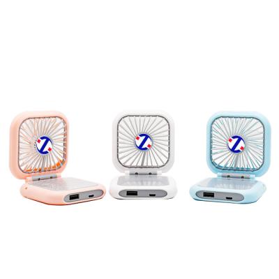 China New mini portable souvenir fan with power bank and led mirror for sale