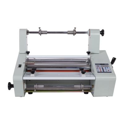 China Pingda 0.36-2m/min Infrared Heating Double Side Laminating Hot Roll A2 Laminator With Pressure Handle A3 for sale