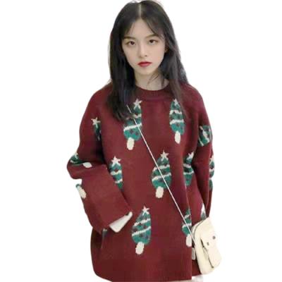 China Wholesale Factory Price Anti Shrink Christmas Tree Knitwear Sweater O Neck Sweater For Winter for sale