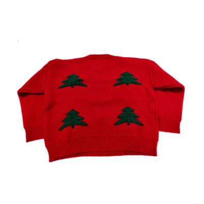 China Christmas Tree Pattern High Quality Anti Shrink Long Sleeve Crewneck Knitted Pullover Sweater for sale