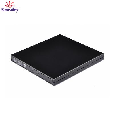 China DVD Burner DVD-RW CD-RW Burner CD+-RW DVD ROM Black USB2.0 External Combo SLIM Portable Optical Drive for sale