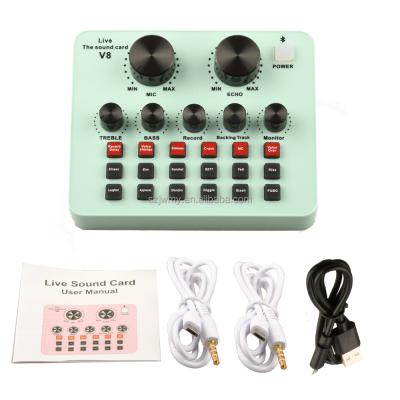 China Usb sound card music hotspot v8 sound card with sound card cases and aux cable. for sale