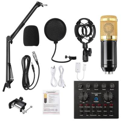 China Wholesale PORTABLE Mic Set Bm 800 Sound Card Podcast V8 Kit For Live Streaming High Quality Easy To Use Audio Condenser Microphone for sale