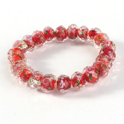 China Yiwu Exquisite Casual / Sporty Ladies Multi - Flat Cut Glass Bead Bracelet for sale