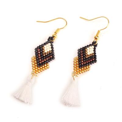 China Women's BOHEMIA Bead Earrings For Girls Fashion Circle Tassel Earrings Jewelry for sale