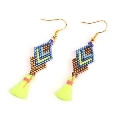 China BOHEMIA Delica miyuki pearl women earrings jewelry fashion circle tassel earrings for sale