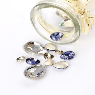 China Environment Inspection JC 10*14mm Fancy Stone K9 Rhinestone Drop 18*25mm Eco-friendly Teardrop Shape Crystal Diamond for sale