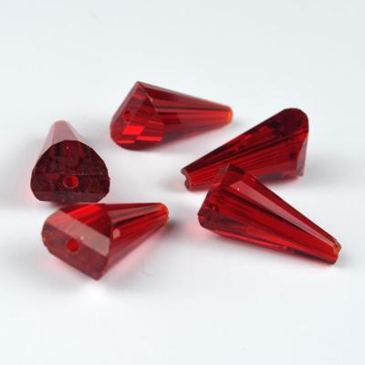 China Bulk Environment Inspection Factory Price Red Tower Crystal Glass Beads For Chandelier for sale